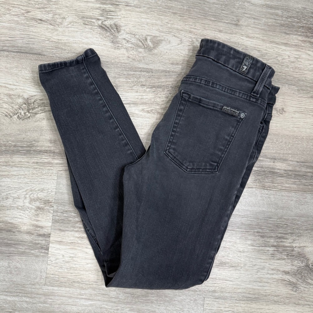 7 For All Mankind Blair High Waist‎ Ankle Skinny Jeans Womens Size 27 Dark Wash